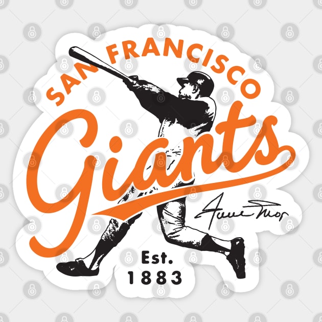 Retro Giants Willie Mays 3 by Buck Tee Sticker by Buck Tee